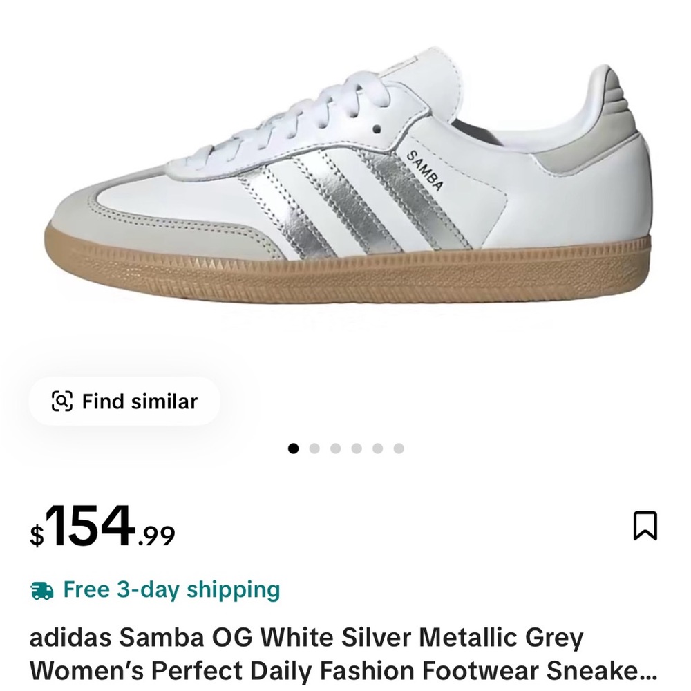 Adidas Samba OG White and Metallic Silver Shoes